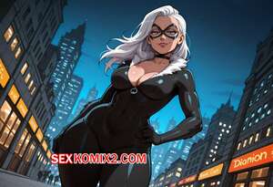 Порно комикс Black Cat x BBC. Floxin