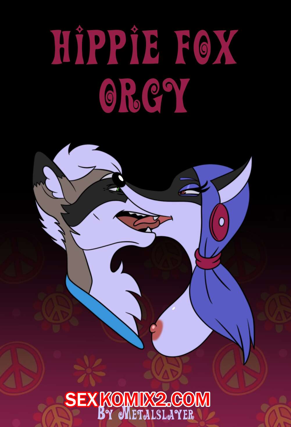 Порно комикс Фурри. Лисья Хиппи Оргия