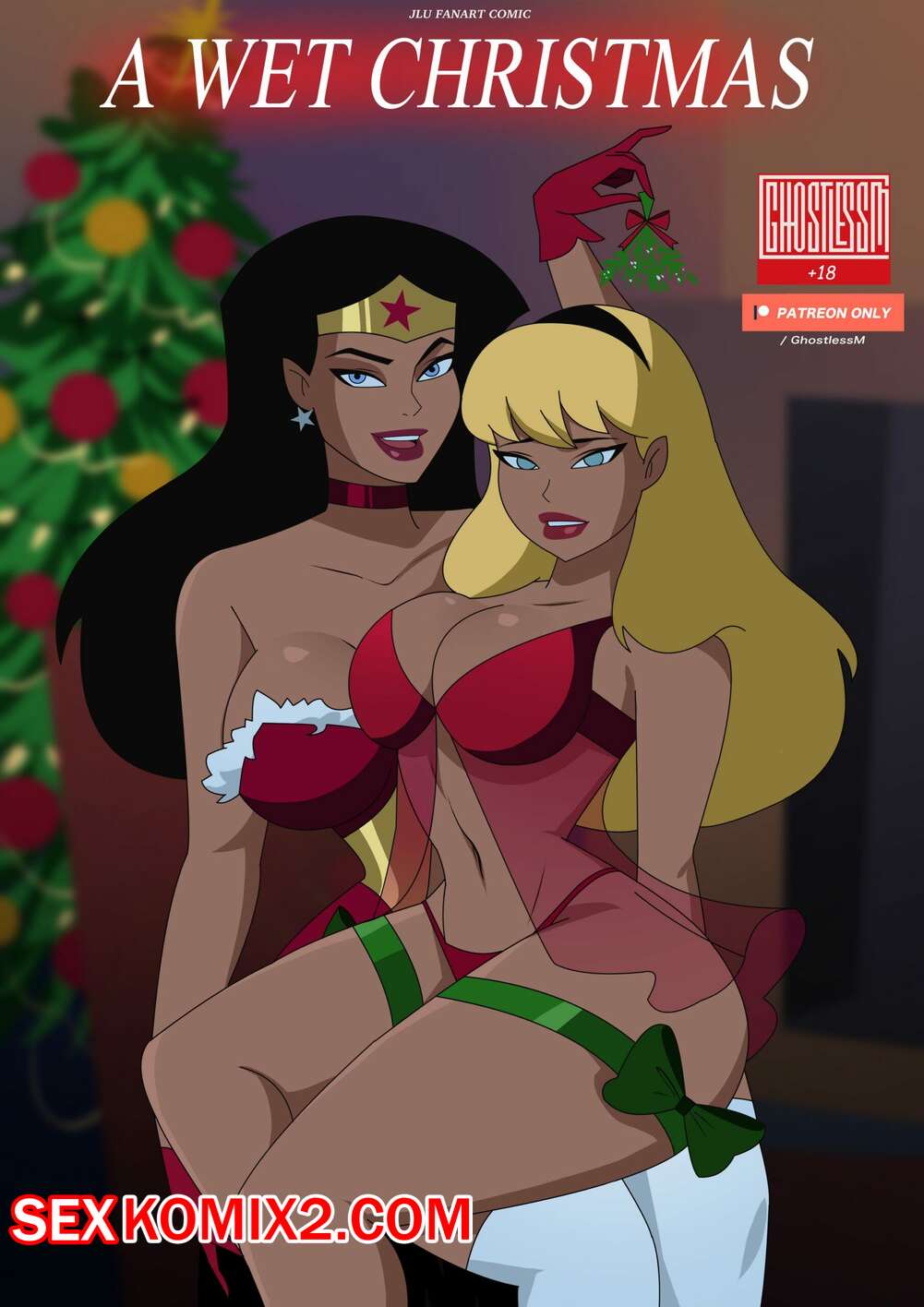 Порно комикс Лига Справедливости. Влажное рождество. A Wet Christmas. Ghostlessm