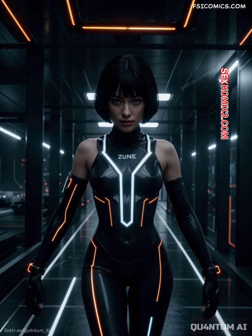 Порно комикс Olivia Wilde. Quorra Thron Legacy. QuantumAI