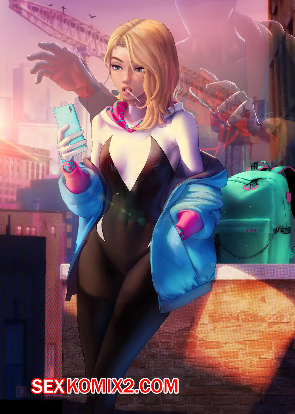 Порно комикс Spider Verse. Паучья парочка. Spidey Couple. Sakimichan