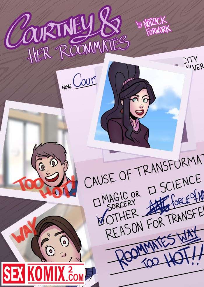 Порно комиксы Кортни и ее соседи по комнате. Английский.